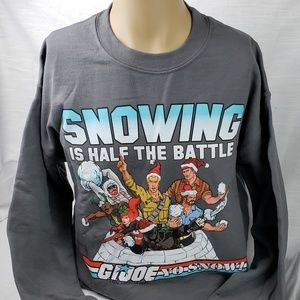 Gi Joe Christmas sweatshirt Gray Size Medium New